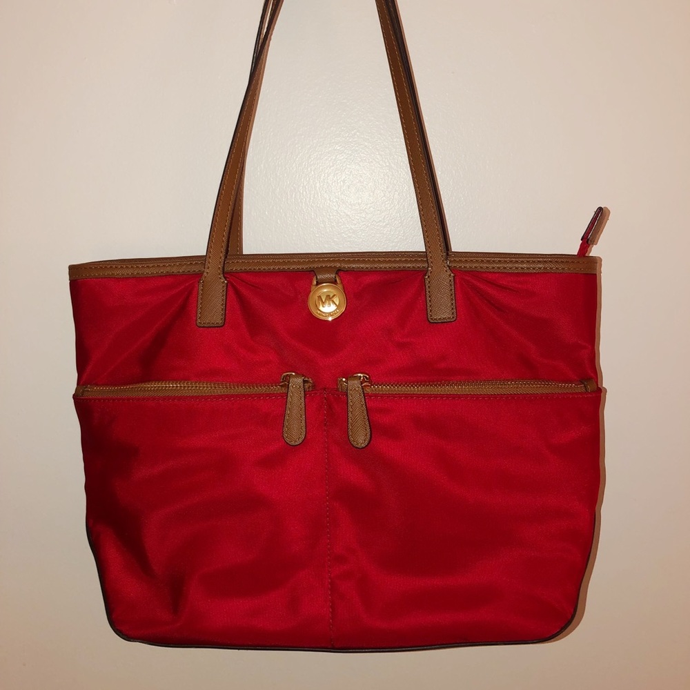 Michael Kors red nylon purse